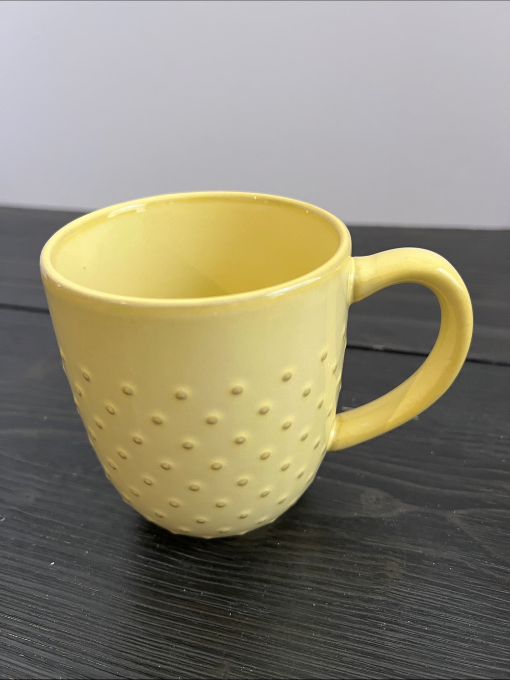 The Old Pottery Company Yellow Dotted Ceramic Mug